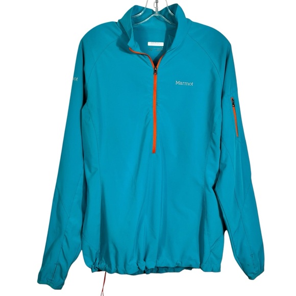 Marmot Jackets & Blazers - Marmot Women's Aqua Blue Neon Orange Half Zip Pullover Athletic Sweatshirt Large